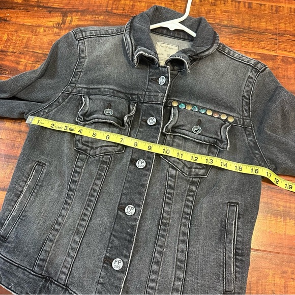Y2k free people heart rivet denim jacket - Picture 3 of 6